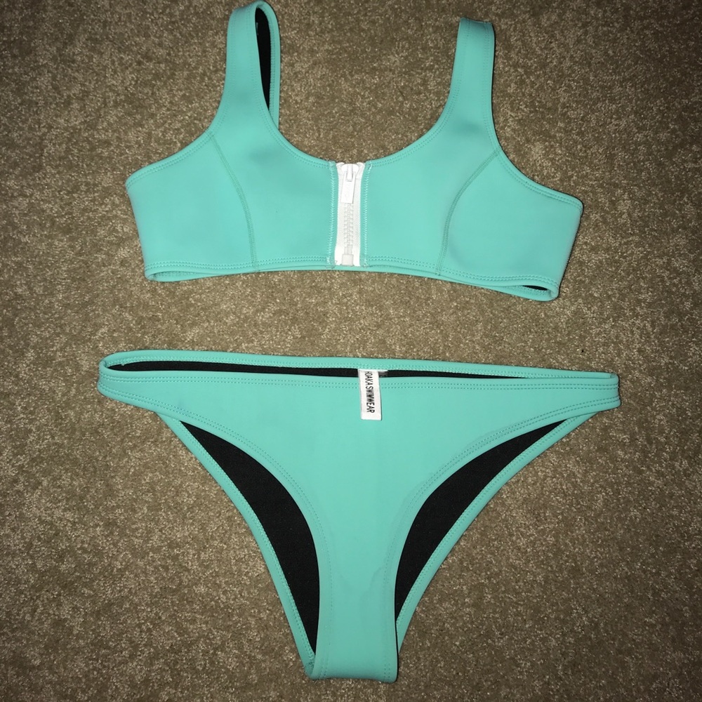 Teal blue bikini